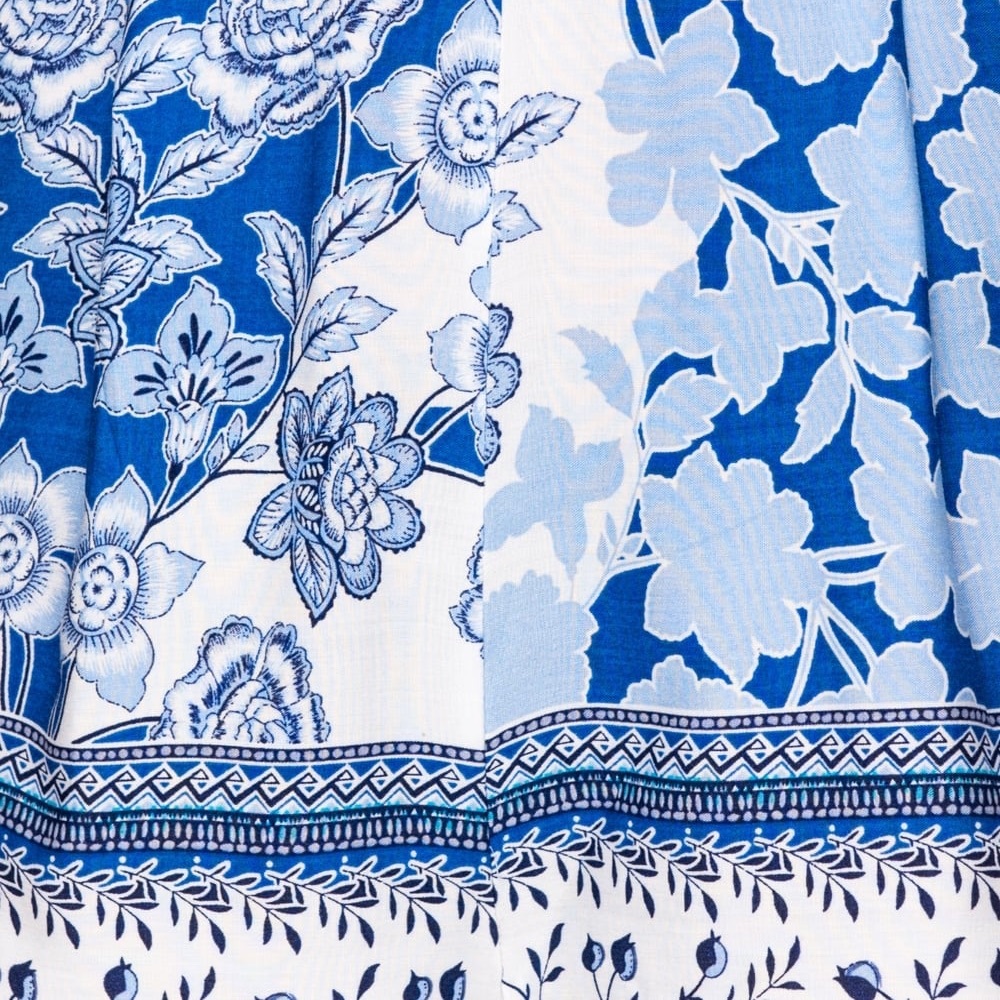 Border Print Front Twist Playsuit Romper - Picture 7 of 8